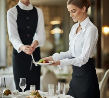 酒店服务员上菜礼仪，两人协作的细节与艺术