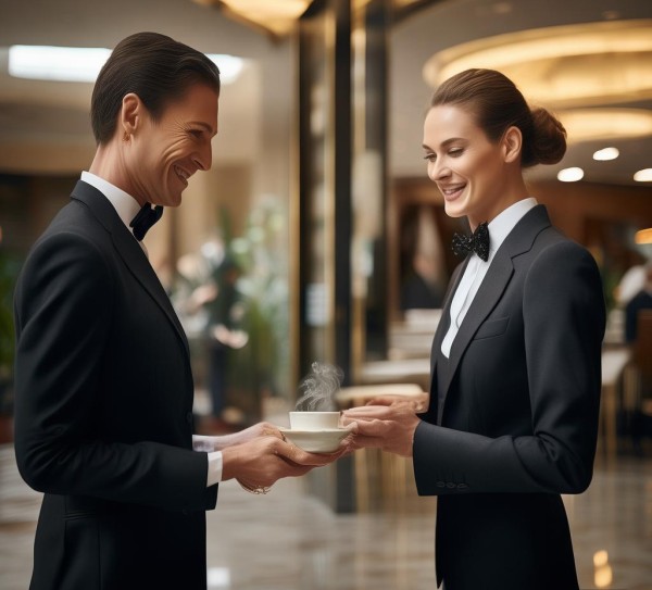 酒店服务礼仪展示一分钟，细节里的温度与专业
